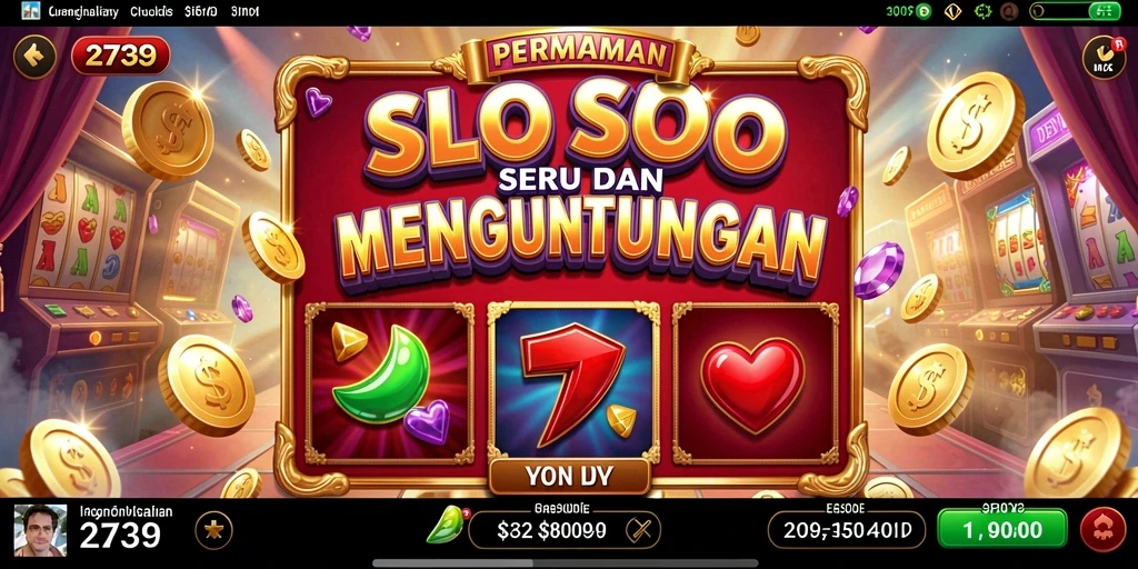 Screenshot gameplay Slot 2739 yang menampilkan simbol dan animasi menarik.