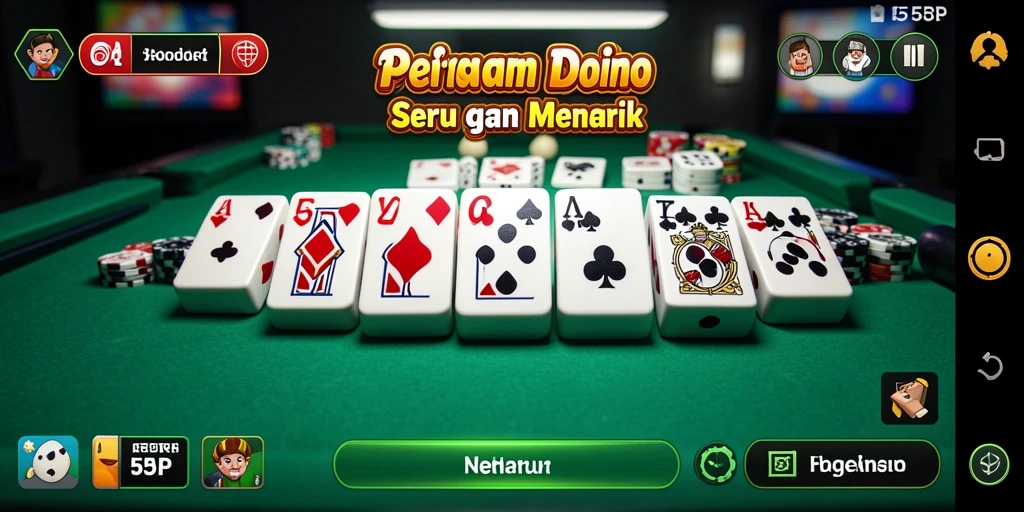 Tampilan gameplay Domino di 55RP yang menarik dan interaktif.