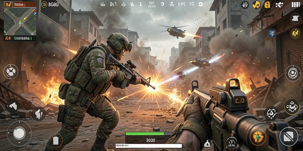 Tampilan aksi menarik dari gameplay TPS 8G8G.