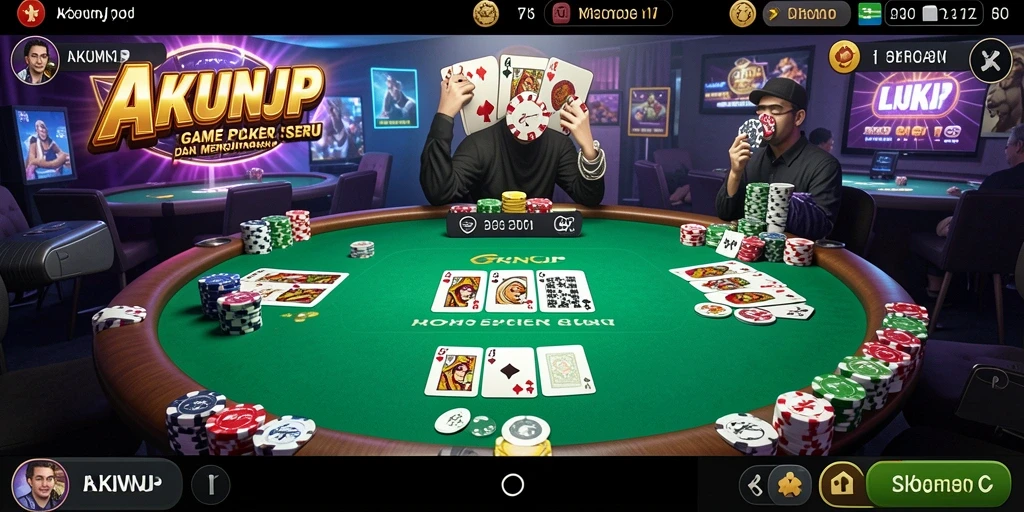 Tampilan gameplay <strong>AKUNJP</strong> yang menarik saat bermain poker.