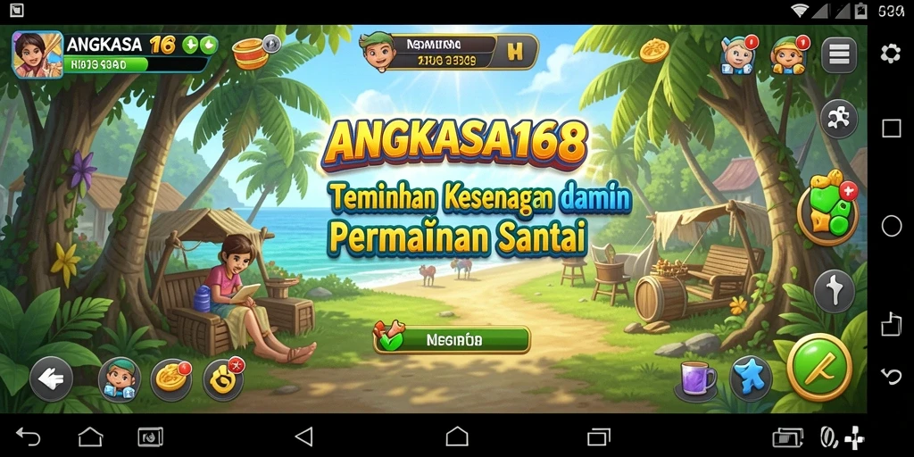 Screenshot utama ANGKASA168 menampilkan gameplay santai yang menarik.