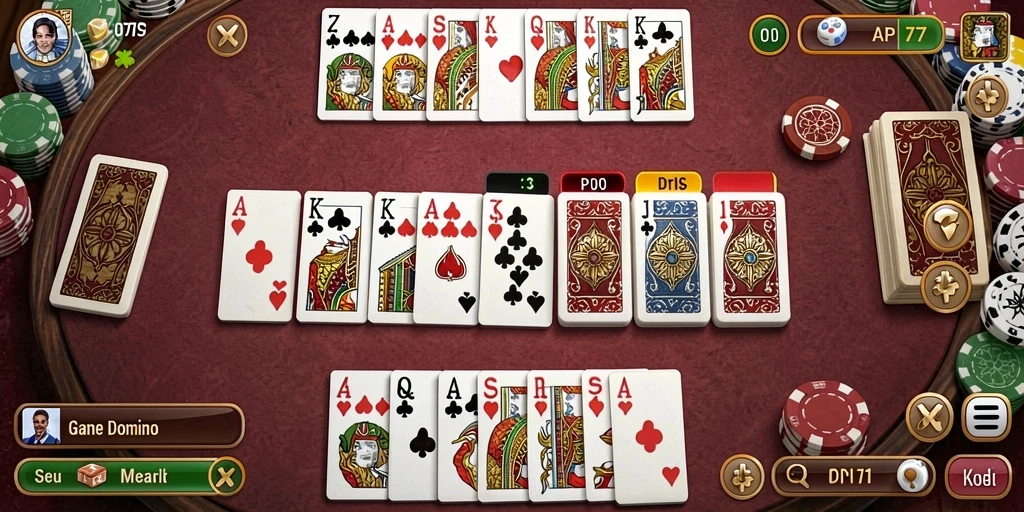 Tampilan screenshot gameplay Domino yang menarik di API77.