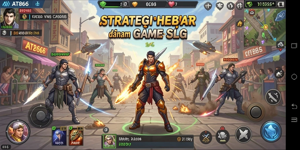 Sebuah tangkapan layar dari gameplay seru AT866 yang menampilkan strategi SLG.
