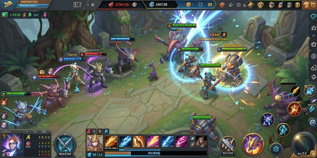 Screenshot gameplay menampilkan pertempuran strategis di ATM138.