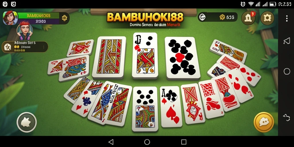 Tampilan menarik dari gameplay <strong>BAMBUHOKI88</strong> yang penuh strategi domino.