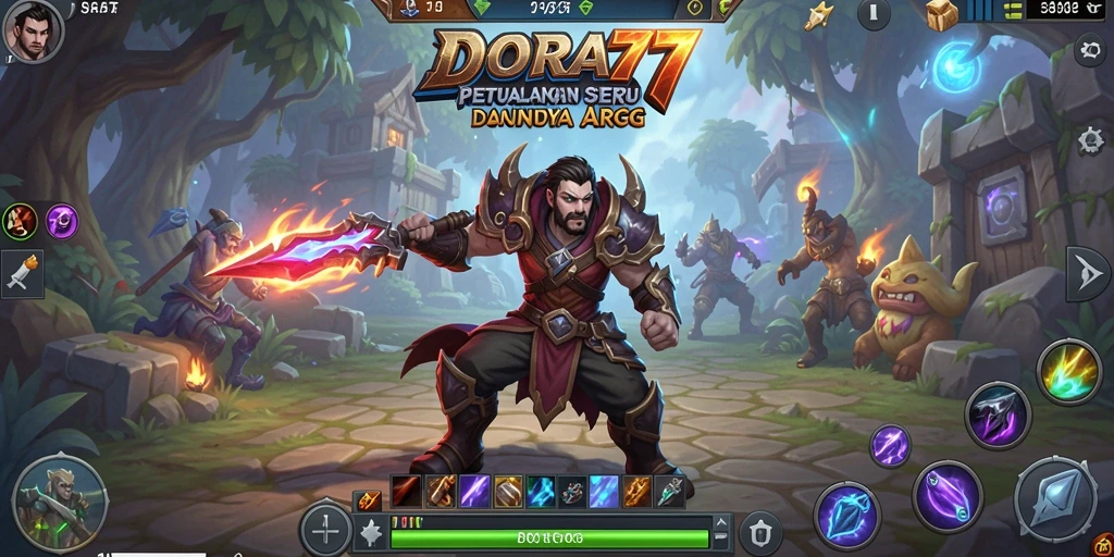 Tampilan gameplay DORA77 yang penuh aksi dan petualangan.