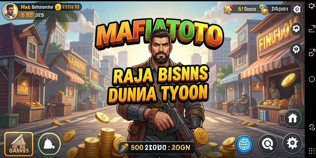 Tampilan gameplay MAFIATOTO yang menarik dalam dunia bisnis Tycoon.