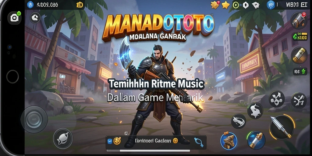 Screenshot gameplay MANADOTOTO memperlihatkan pengalaman musik yang interaktif.