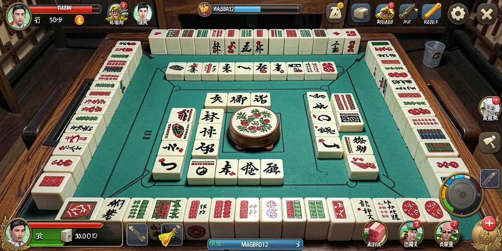 Tampilan gameplay menarik dari game Mahjong MASBRO12.