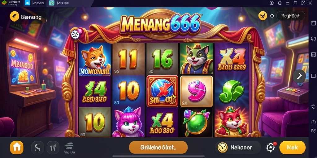 Screenshot MENANG666 menampilkan gameplay Slot yang mendebarkan dan penuh warna.