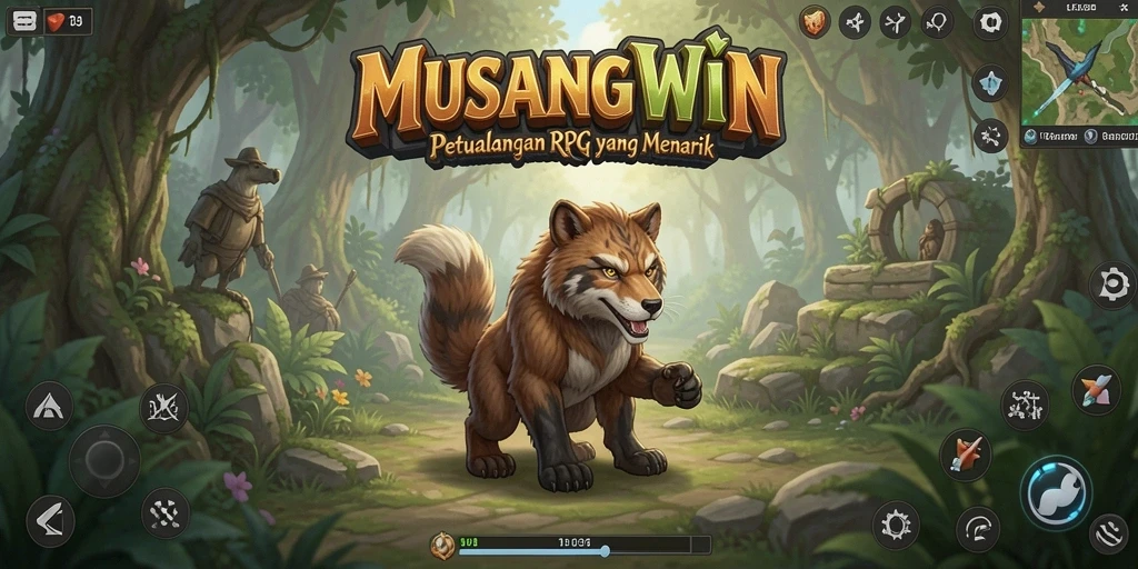 Tangkapan layar gameplay RPG MUSANGWIN yang menakjubkan.