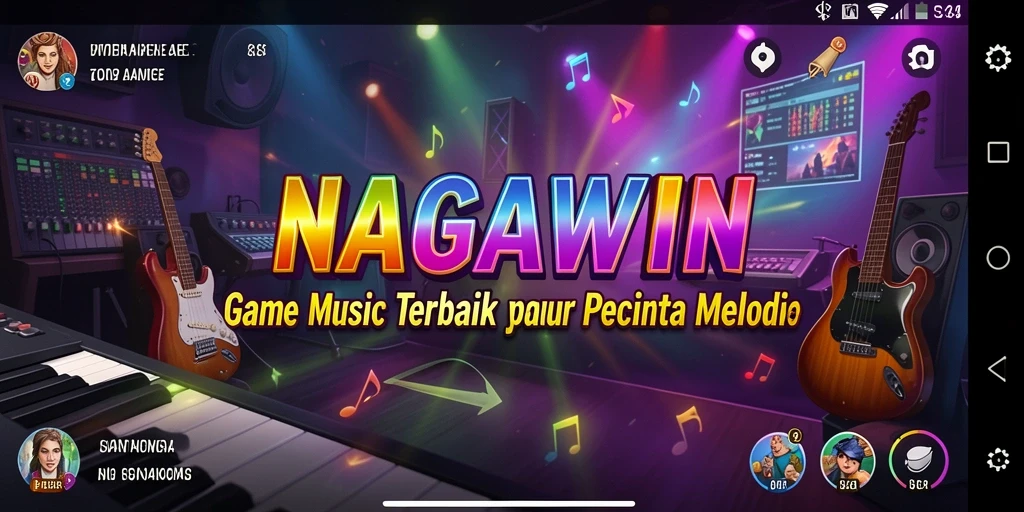 Tampilan gameplay seru dengan berbagai lagu menarik di NAGAWIN.