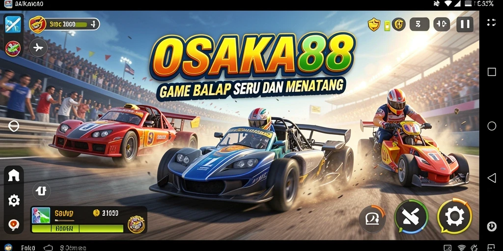 Gameplay Racing OSAKA88 yang menegangkan dan berwarna-warni.