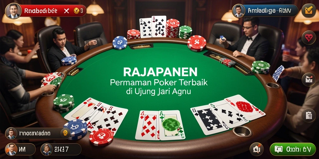 Screenshot gameplay RAJAPANEN yang menampilkan aksi poker yang seru.