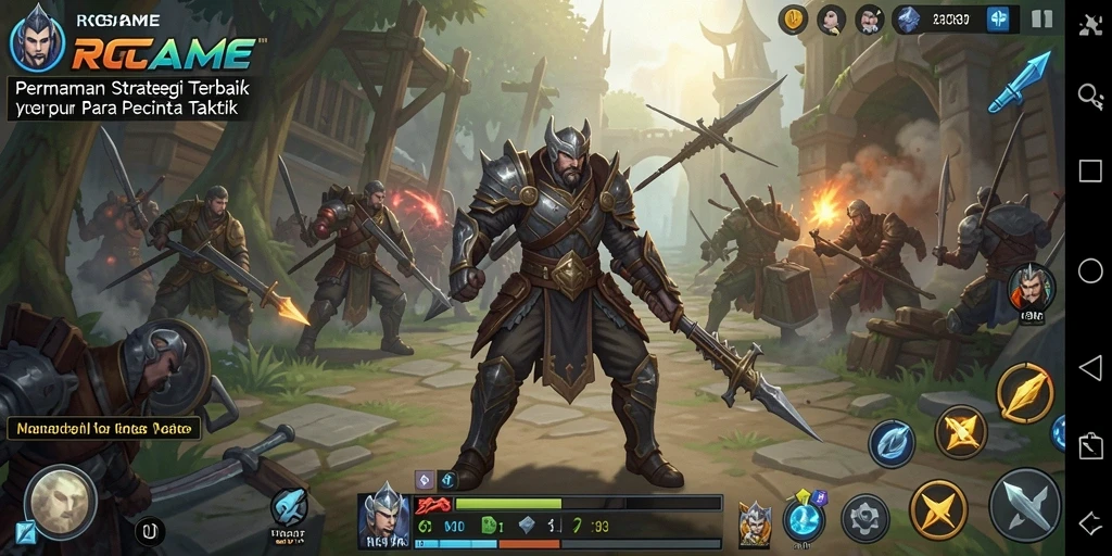 Screenshot utama RPGAME menunjukkan pertempuran strategi yang menegangkan.