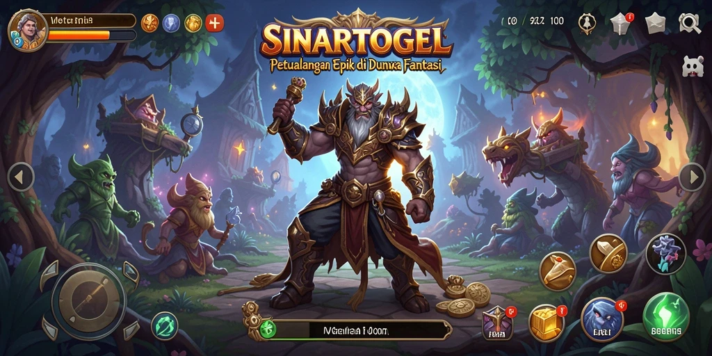 Gameplay SINARTOGEL menampilkan pertarungan seru di dunia fantasi.