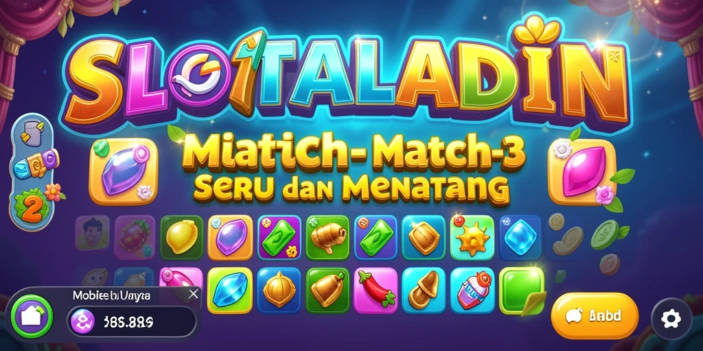 Screenshot menunjukkan gameplay menarik dari SLOTALADIN dengan warna-warna cerah.