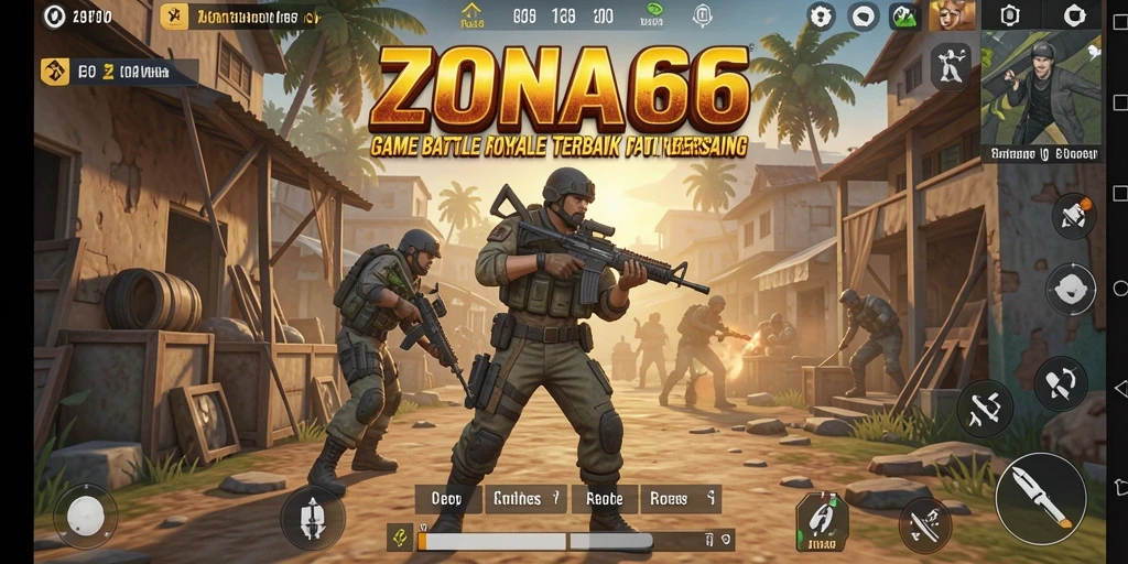 Screenshot dari gameplay ZONA66 yang menampilkan pertempuran seru.
